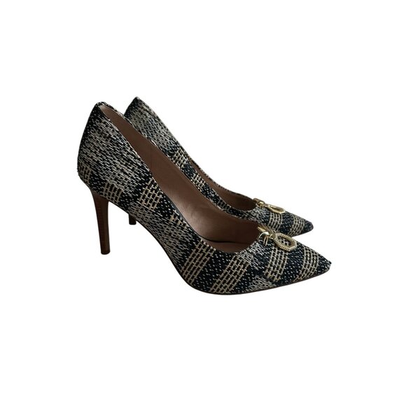 LOUISE ET CIE Patterned Pineapple Gold Heels Size 10 - Picture 2 of 9